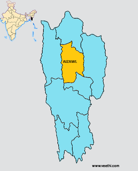 Aizawl District Map 